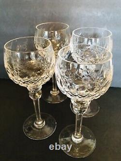 (4) Rogaska CUT Crystal Gallia 8 Balloon/Hock Wine Glasses IN MINT CONDITION