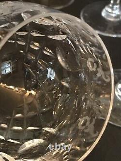 (4) Rogaska CUT Crystal Gallia 8 Balloon/Hock Wine Glasses IN MINT CONDITION