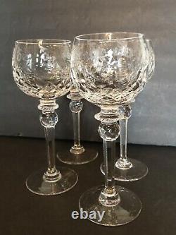 (4) Rogaska CUT Crystal Gallia 8 Balloon/Hock Wine Glasses IN MINT CONDITION