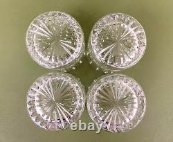 4 Royal Doulton Signed Hampstead Cut Crystal 12oz Rummer Glass Tumblers 3 1/2'