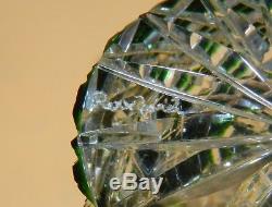 4 Signed Rexxford Germany Crystal Emerald Green Cut To Clear Highball Glass 5