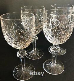 4 VTG Waterford cut Crystal POWERSCOURT WINE Water glasses 7 5/8 10 oz Lot #1