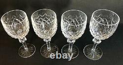 4 VTG Waterford cut Crystal POWERSCOURT WINE Water glasses 7 5/8 10 oz Lot #1