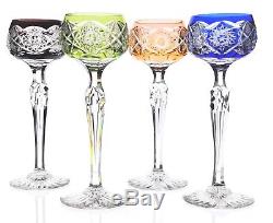 4 Val St Lambert / Baccarat Cordials Liqueur Goblets Cased Crystal Cut to Clear