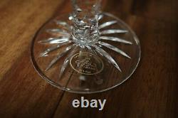 4 Vintage Ajka Amethyst Cut-to-clear Long Stem Crystal Purple Wine/flute Glass