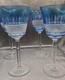 4 Vintage Cobalt Blue Cut To Clear Crystal Goblets Saint Louis