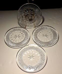 4 Vintage Waterford Colleen Deep Cut Irish Crystal 6 Bread & Butter Plates