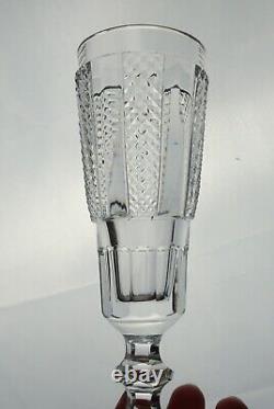 4 Vintage Waterford Hibernia Heavily Cut Crystal Champagne Flutes Glasses Set
