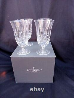 4 WATERFORD CRYSTAL LISMORE ICED TEA / COLD BEVERAGE GLASSES w BOX