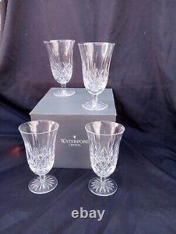 4 WATERFORD CRYSTAL LISMORE ICED TEA / COLD BEVERAGE GLASSES w BOX