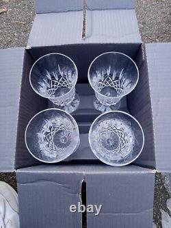 4 WATERFORD CRYSTAL LISMORE ICED TEA / COLD BEVERAGE GLASSES w BOX