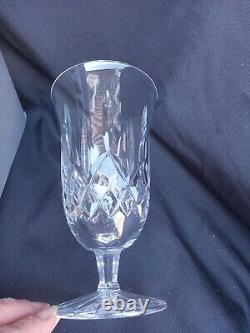 4 WATERFORD CRYSTAL LISMORE ICED TEA / COLD BEVERAGE GLASSES w BOX