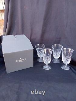 4 WATERFORD CRYSTAL LISMORE ICED TEA / COLD BEVERAGE GLASSES w BOX