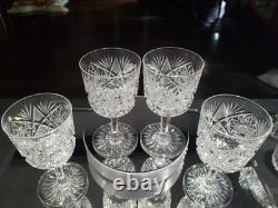 4 Water Goblet American Brilliant Period Cut Glass Crystal Krantz Smith Electra
