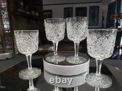 4 Water Goblet American Brilliant Period Cut Glass Crystal Krantz Smith Electra