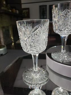 4 Water Goblet American Brilliant Period Cut Glass Crystal Krantz Smith Electra