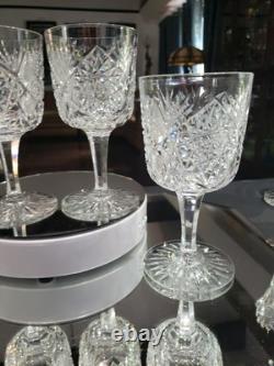 4 Water Goblet American Brilliant Period Cut Glass Crystal Krantz Smith Electra