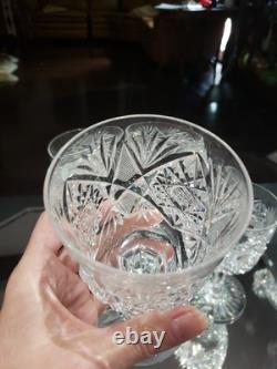 4 Water Goblet American Brilliant Period Cut Glass Crystal Krantz Smith Electra