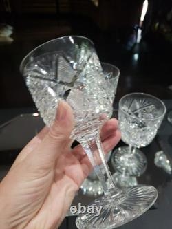 4 Water Goblet American Brilliant Period Cut Glass Crystal Krantz Smith Electra