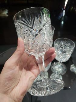 4 Water Goblet American Brilliant Period Cut Glass Crystal Krantz Smith Electra