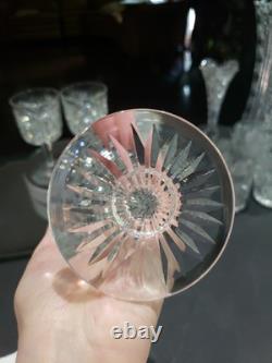 4 Water Goblet American Brilliant Period Cut Glass Crystal Krantz Smith Electra