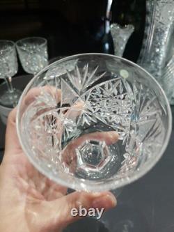 4 Water Goblet American Brilliant Period Cut Glass Crystal Krantz Smith Electra