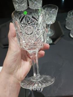 4 Water Goblet American Brilliant Period Cut Glass Crystal Krantz Smith Electra
