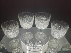 (4) Water Goblets 5-3/4 glasses American Brilliant Cut Glass Crystal Maple City