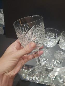 (4) Water Goblets 5-3/4 glasses American Brilliant Cut Glass Crystal Maple City