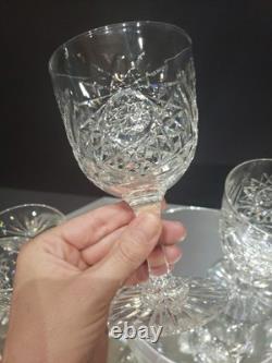 (4) Water Goblets 5-3/4 glasses American Brilliant Cut Glass Crystal Maple City