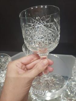 (4) Water Goblets 5-3/4 glasses American Brilliant Cut Glass Crystal Maple City