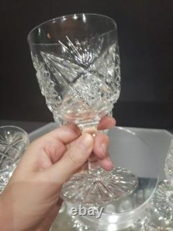 (4) Water Goblets 5-3/4 glasses American Brilliant Cut Glass Crystal Maple City