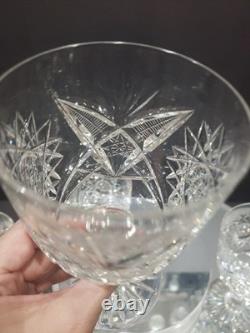 (4) Water Goblets 5-3/4 glasses American Brilliant Cut Glass Crystal Maple City