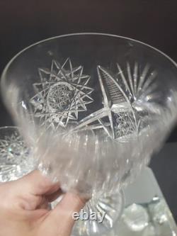 (4) Water Goblets 5-3/4 glasses American Brilliant Cut Glass Crystal Maple City