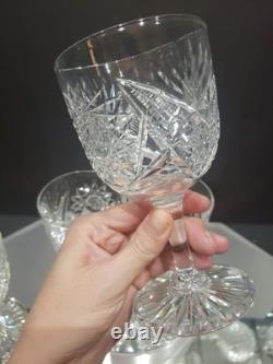 (4) Water Goblets 5-3/4 glasses American Brilliant Cut Glass Crystal Maple City