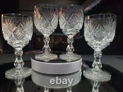 4 Water Goblets American Brilliant Period Cut Glass Crystal Libbey Harvard set 2