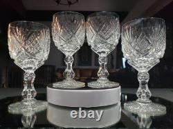 4 Water Goblets American Brilliant Period Cut Glass Crystal Libbey Harvard set 2