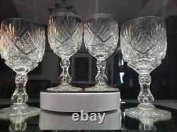 4 Water Goblets American Brilliant Period Cut Glass Crystal Libbey Harvard set 2