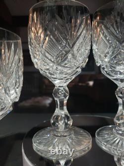 4 Water Goblets American Brilliant Period Cut Glass Crystal Libbey Harvard set 2