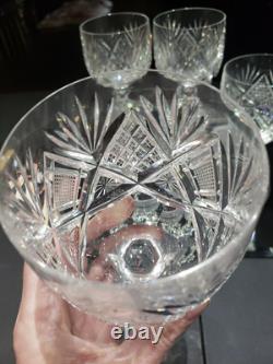 4 Water Goblets American Brilliant Period Cut Glass Crystal Libbey Harvard set 2