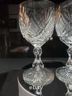 4 Water Goblets American Brilliant Period Cut Glass Crystal Libbey Harvard set 2