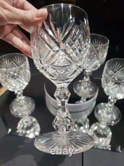 4 Water Goblets American Brilliant Period Cut Glass Crystal Libbey Harvard set 2