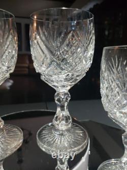 4 Water Goblets American Brilliant Period Cut Glass Crystal Libbey Harvard set 2