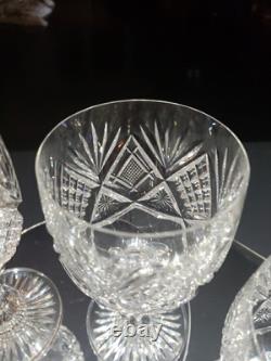 4 Water Goblets American Brilliant Period Cut Glass Crystal Libbey Harvard set 2