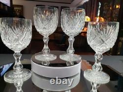 4 Water Goblets American Brilliant Period Cut Glass Crystal Libbey Harvard set 3