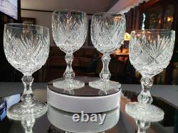 4 Water Goblets American Brilliant Period Cut Glass Crystal Libbey Harvard set 3