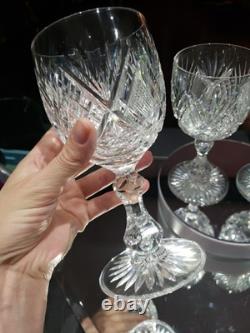 4 Water Goblets American Brilliant Period Cut Glass Crystal Libbey Harvard set 3