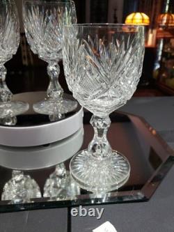 4 Water Goblets American Brilliant Period Cut Glass Crystal Libbey Harvard set 3