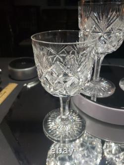 (4) Water goblets American Brilliant Period Cut Glass Crystal Hawkes Brazilian