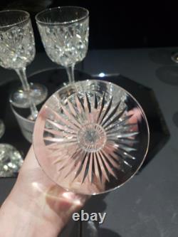 (4) Water goblets American Brilliant Period Cut Glass Crystal Hawkes Brazilian